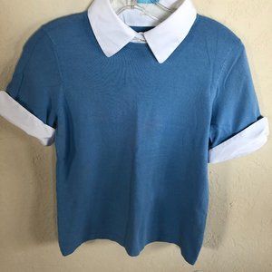 EUC J. McLaughlin blue sweater with removable cuff